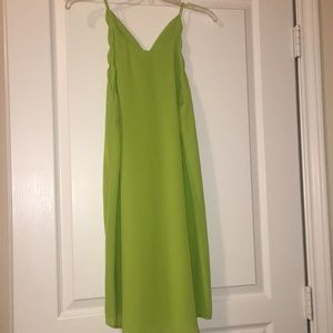 Green flowy dress